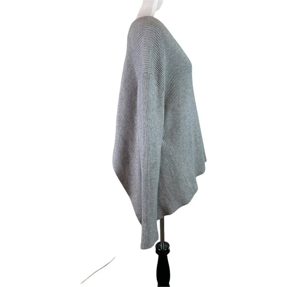 🟣🟣🟣 CURRENT AIR Women's Size Large Gray Ribbed Open Back U Neck Cozy Sweater - Picture 6 of 7